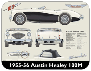 Austin Healey 100M 1955-56 Place Mat, Medium